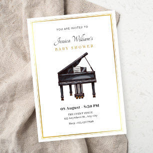 Invitación Piano elegante Ducha bebé