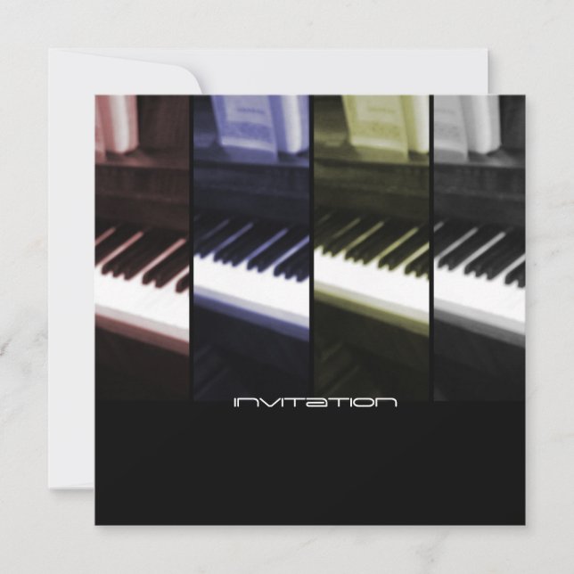 Invitación Piano/música de la Invitación-Invitación de la (Anverso)