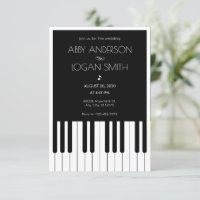 Piano musical Boda blanco y negro