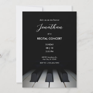Invitación Piano negro simple