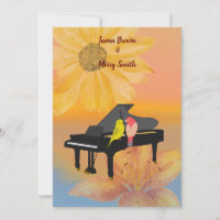Piano Parrots Dreamy Flower Sunset Boda