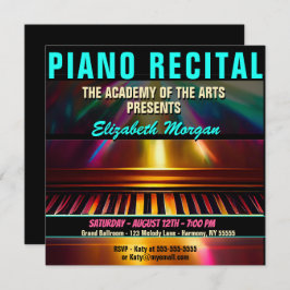Invitación Piano Recital Diversión colorida moderna