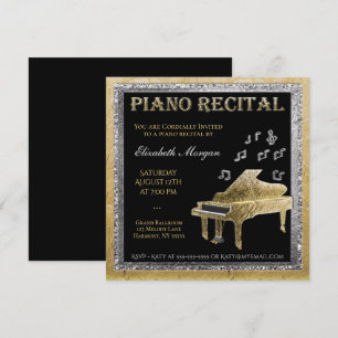 Invitación Piano Recital Gold y Silver