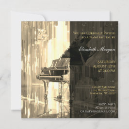 Invitación Piano Recital Oro