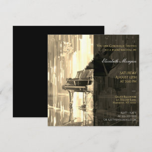 Invitación Piano Recital Oro