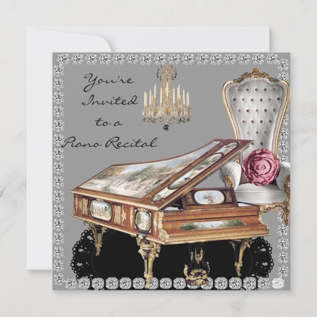 Invitación Piano Recital Vintage (Anverso)