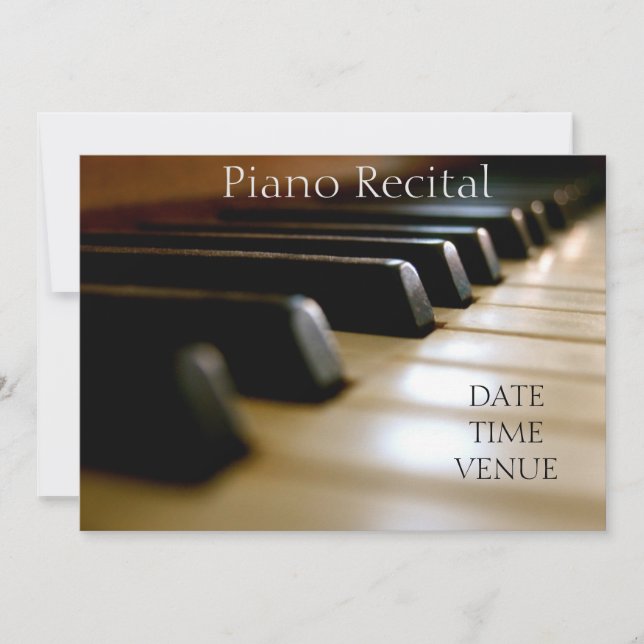 Invitación Piano Rendimiento elegante y elegante (Anverso)