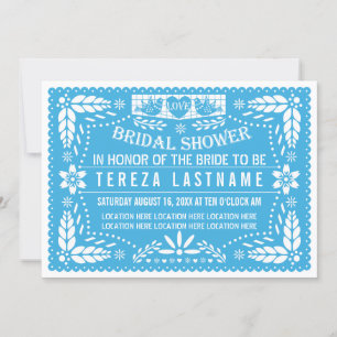 Invitación Picado de papel amor pájaros boda azul ducha de no
