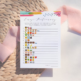 Invitación Piccionario de Emoji de libros para niños | Rosa y