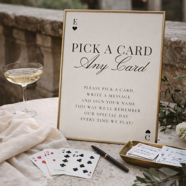 Invitación Pick A Card Any Card Wedding Guestbook Sign (Subido por el creador)