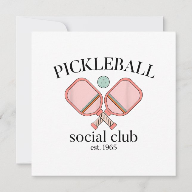 Invitación Pickle Ball Social Club EST 1965 Hombres Mujeres (Anverso)