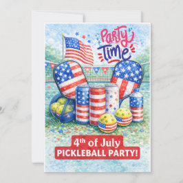 Invitación PICKLEBALL 4th of July Pickleball Party Invitation