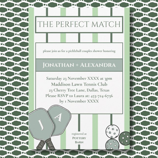 Invitación Pickleball Perfect Match Couples Shower          (Subido por el creador)
