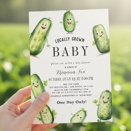Invitación Pickles Cucumber Green Pregúntes Baby Shower