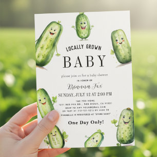 Invitación Pickles Cucumber Green Pregúntes Baby Shower