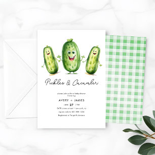 Invitación Pickles Cucumber Green Pregúntes Baby Shower