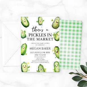 Invitación Pickles Cucumber Green Pregúntes Baby Shower
