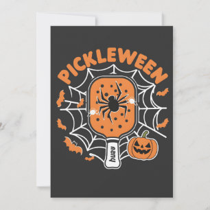 Invitación Pickleween Funny Spooky Halloween Pickleball Sport