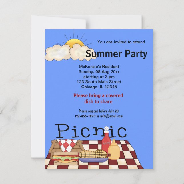 Invitación Picnic (Anverso)