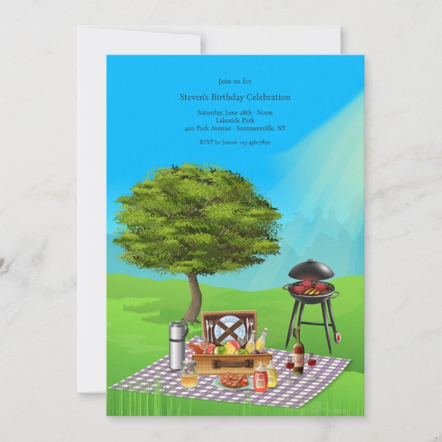 Invitación Picnic Bajo Un Árbol (Anverso)