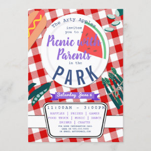 Invitación picnic con los padres Recaudación de fondos de la