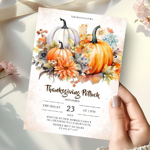 Invitación Pícnic de Acción de Gracias Calabaza Rústica