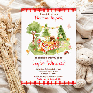 Invitación Picnic de animales de Woodland Baby Shower