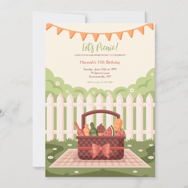 Invitación Picnic de Backyard (Anverso)