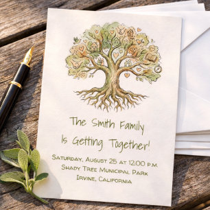 Invitación Pícnic de Barbacoa Reunión Familiar del Árbol Gene