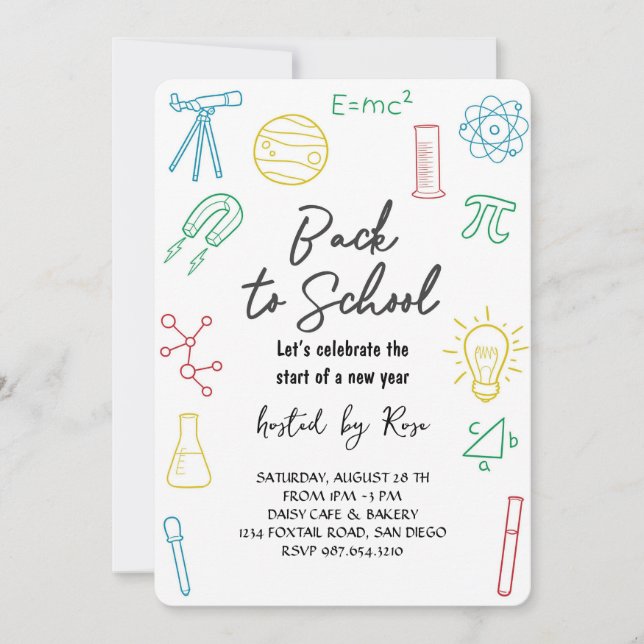 Invitación Pícnic de Bienvenida al Colegio (Anverso)