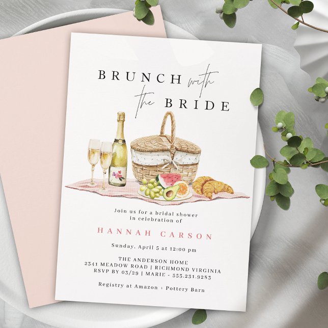 Invitación Picnic de Champagne | Brunch Cute Bridal Shower (Subido por el creador)