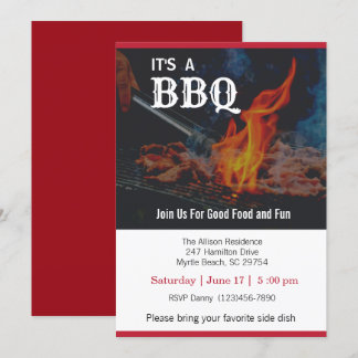 Invitación Picnic de cocina con barbacoa