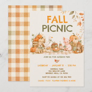 Invitación Pícnic de jardín de otoño