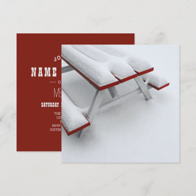 Invitación picnic de nieve (Anverso / Reverso)