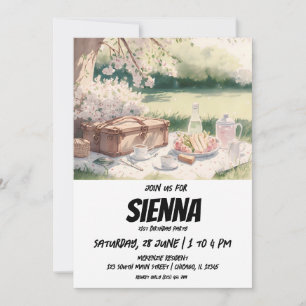 Invitación Picnic de primavera en el jardín de terraza Invita