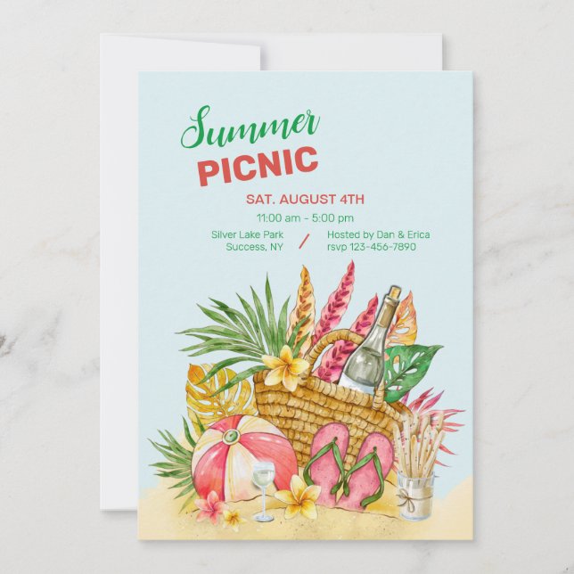 Invitación Picnic de verano (Anverso)