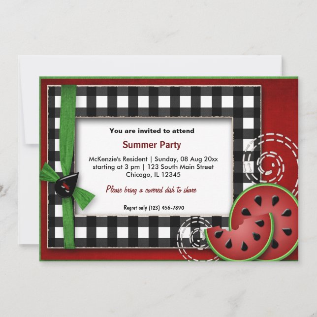Invitación Picnic de verano (Anverso)