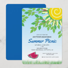 Invitación Picnic de verano de negocios | Hojas y sandías