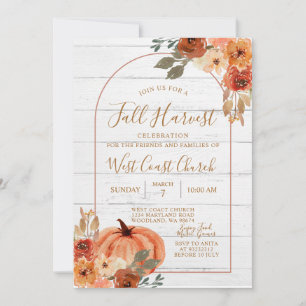 Invitación Picnic del Festival Fiesta de Calabaza de Cosecha 