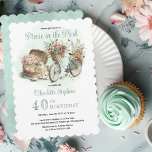 Invitación Picnic en el Fiesta del 40 aniversario de Park Flo<br><div class="desc">Bonito como una cesta de picnic y una bicicleta adornada con flores "Picnic en el parque" diseño Fiesta de los 40 años. Diseño compuesto por Holiday Hearts Designs.</div>