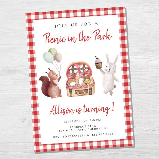 Invitación Picnic en la fiesta de cumpleaños infantil Park (Subido por el creador)