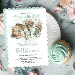 Invitación Picnic en la fiesta de cumpleaños número 60 de Par<br><div class="desc">Bonito como una cesta de picnic y una bicicleta adornada con flores "Picnic en el parque" diseño de la fiesta de cumpleaños número 60. Diseño compuesto por Holiday Hearts Designs.</div>