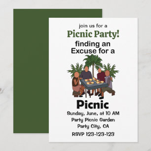 Invitación Pícnic Encontrando Una Excusa Para Una Fiesta De P