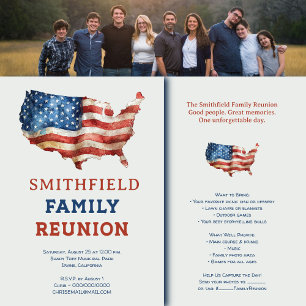 Invitación Picnic Familiar de Reunión Patriótica de EEUU al E