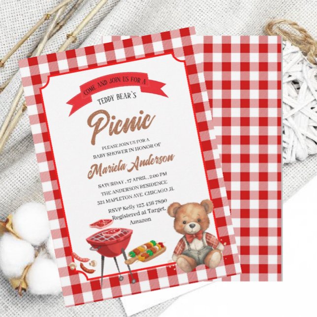 Invitación Picnic Fiesta de Teddy BabInvitation (Subido por el creador)