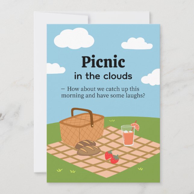 Invitación Picnic in the Clouds-Whimsical Outdoor Invitation (Anverso)