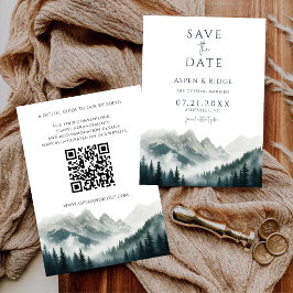 Invitación Picos Verdes Bosque Brumoso Código QR para guardar