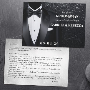 Invitación Pide ser mi padrino de boda descripción corbata de