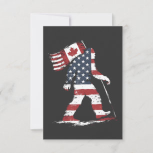 Invitación Pie Grande sosteniendo la bandera de Canadá 51º Es
