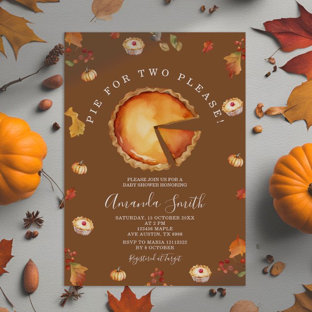 Invitación Pie Para Dos Personas Rústico Floral Brown Baby Sh (Subido por el creador)